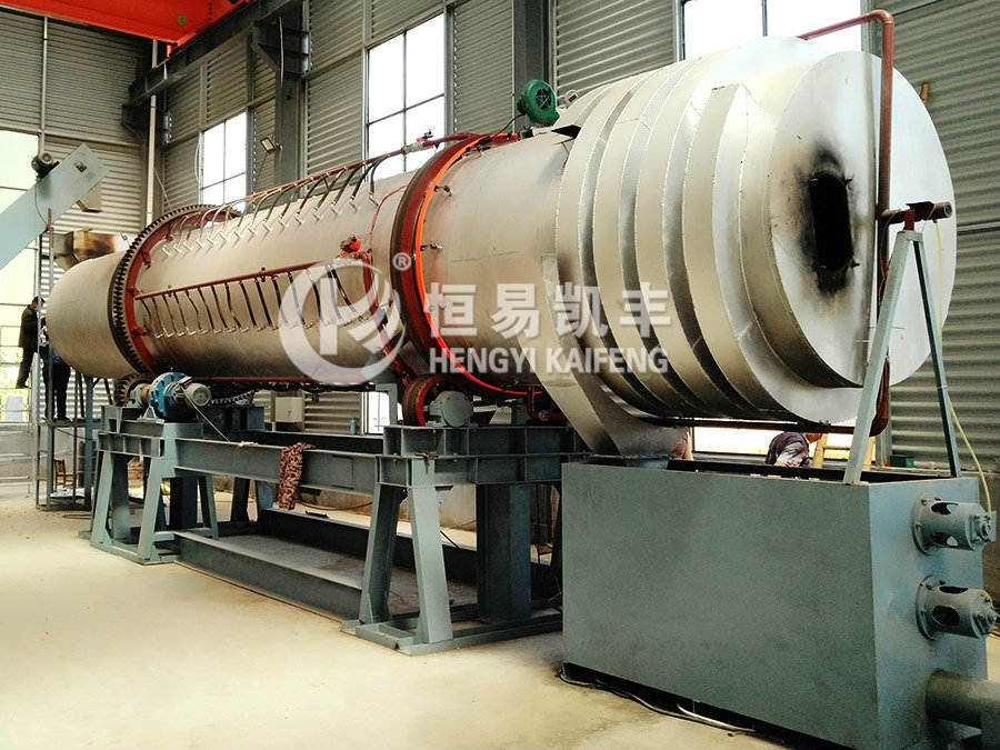 Operation site of activation furnace Operation site of activation furnace